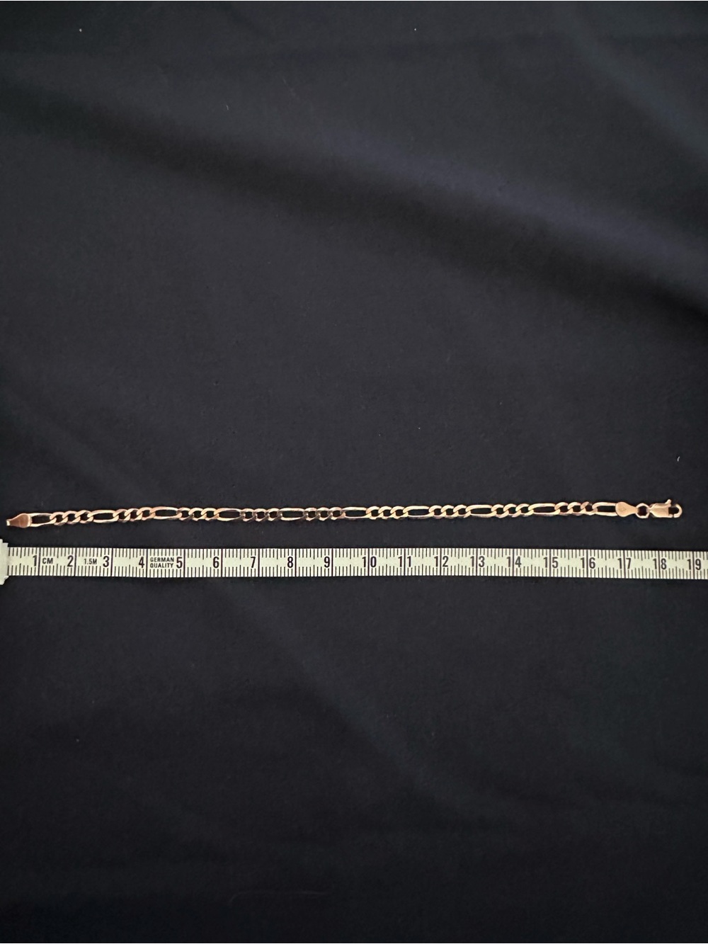 Made in Italy NWT Rose Gold Over .925 Sterling Silver Figaro Bracelet 19cm 7.5" - Picture 3 of 5